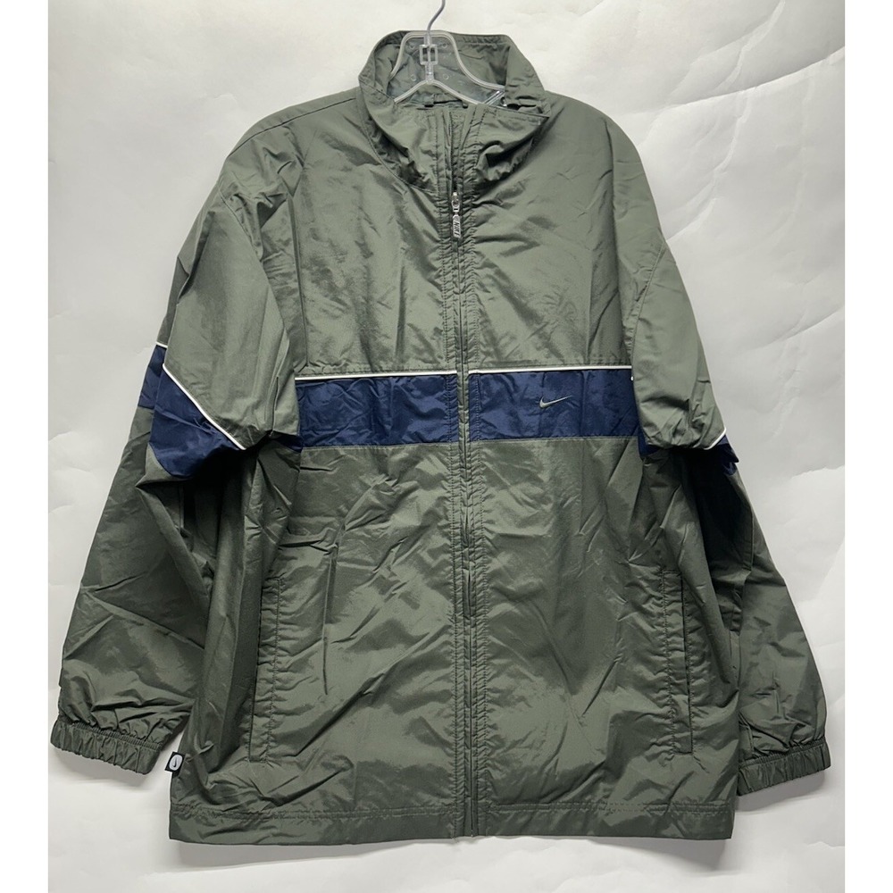 Nike Mens Size L Green Blue Full Zip Vintage Y2K Long Sleeve Track Jacket